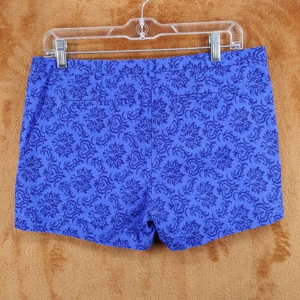 CYNTHIA ROWLEY Shorts Womens Size 8 Blue Chino Floral Scroll - Picture 4 of 8
